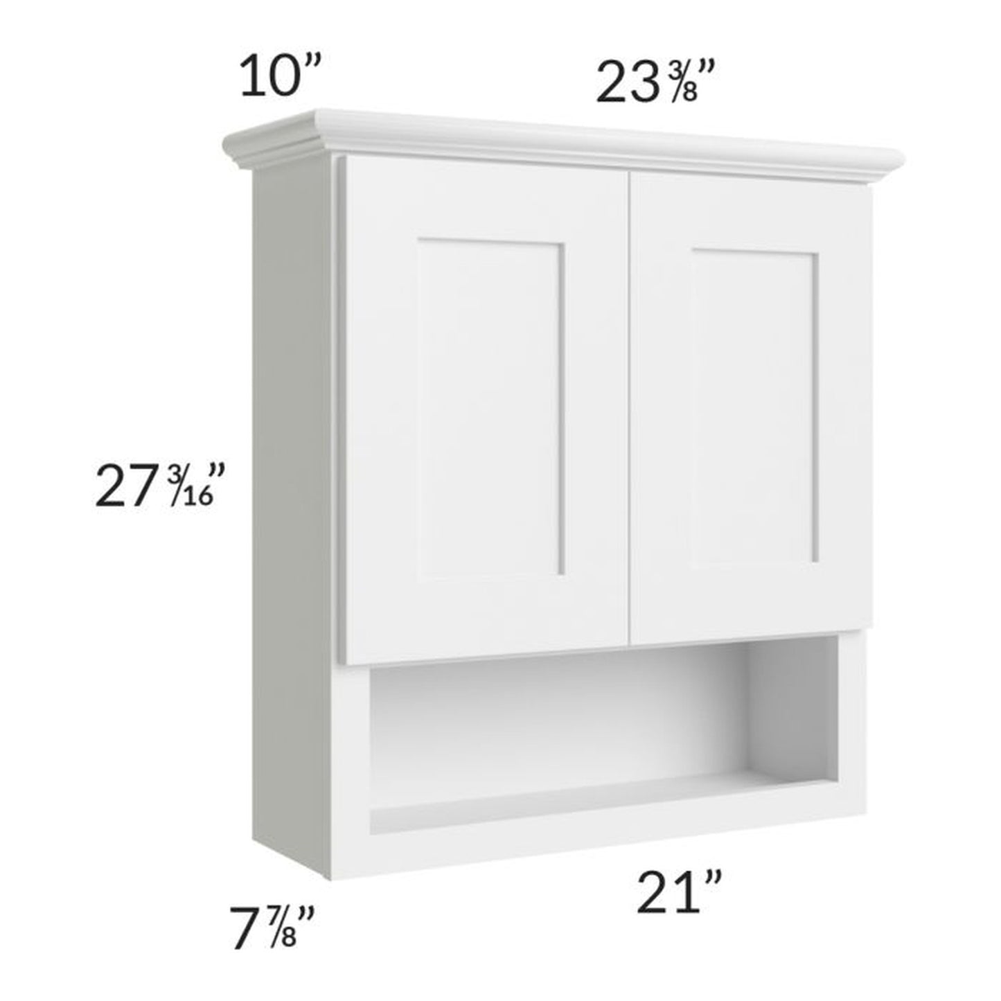 RTA Stratton White Shaker 21" x 26" Bathroom Wall Cabinet