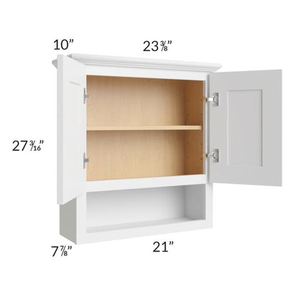 RTA Stratton White Shaker 21" x 26" Bathroom Wall Cabinet