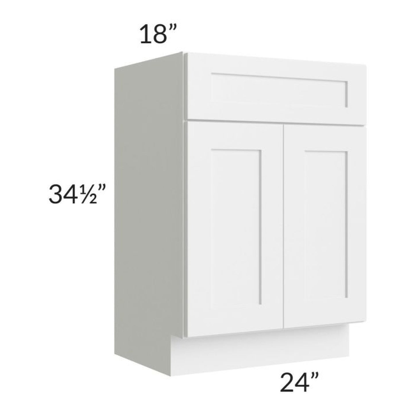 RTA Stratton White Shaker 24" Vanity Sink Base Cabinet (18" depth)