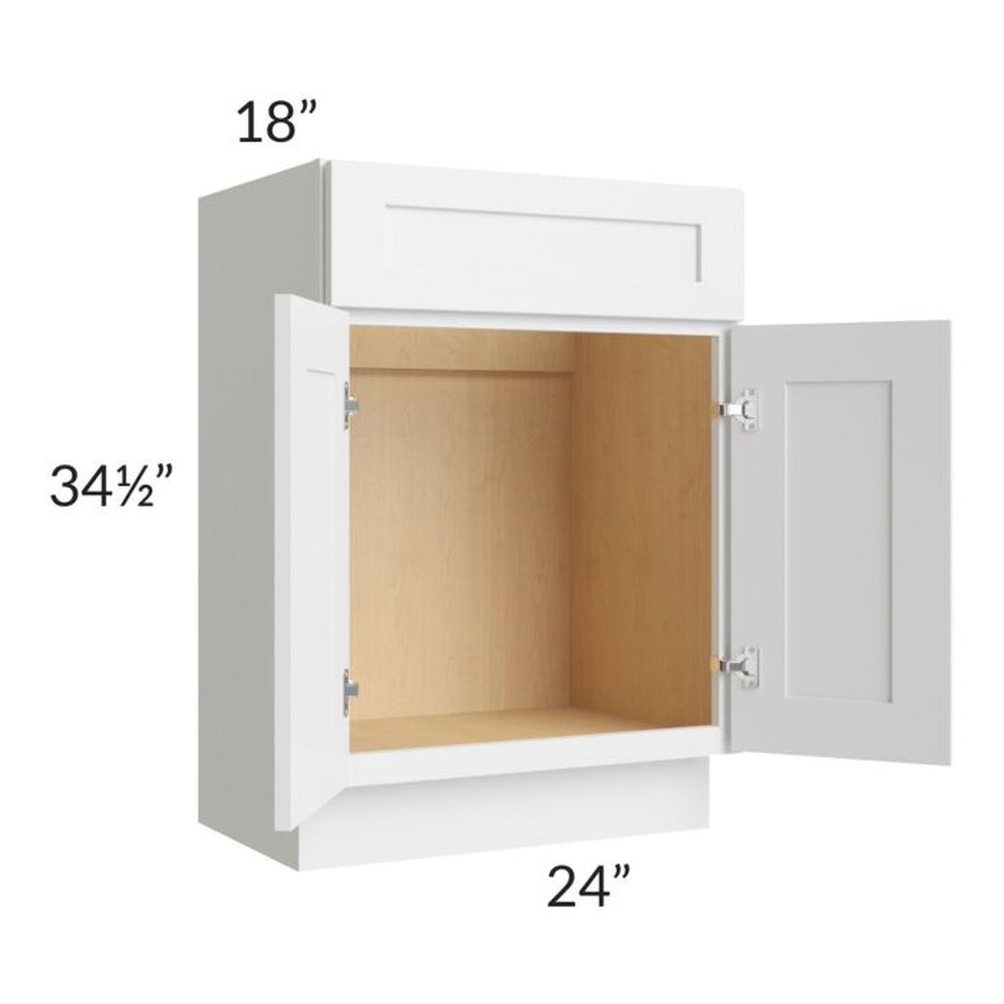 RTA Stratton White Shaker 24" Vanity Sink Base Cabinet (18" depth)