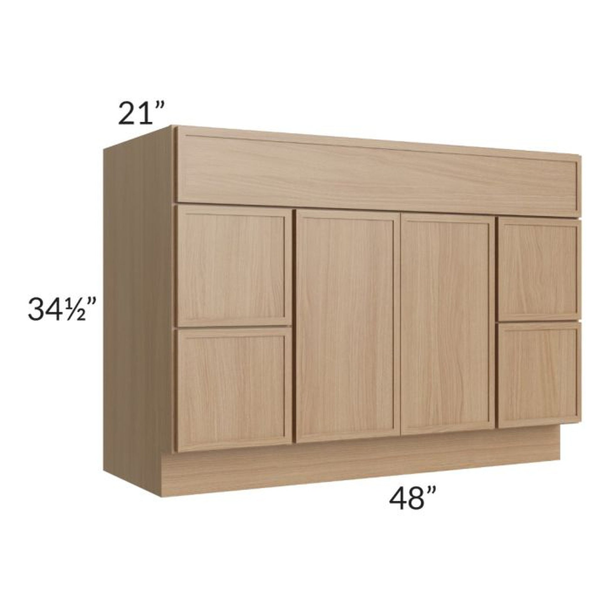 RTA Township Rift Oak 48" Vanity Sink Base Cabinet
