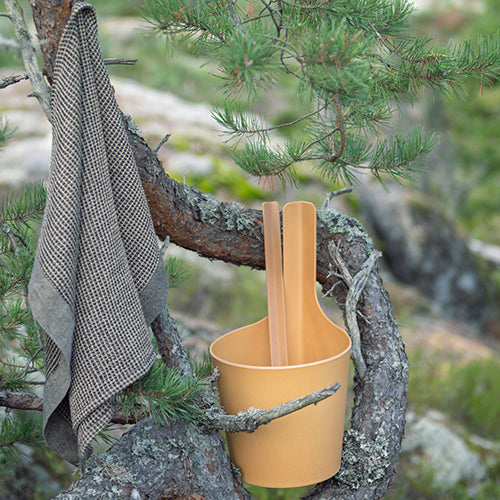 Rento Pisara Natural Color Straight Handle Sauna Bucket - 5 Liters