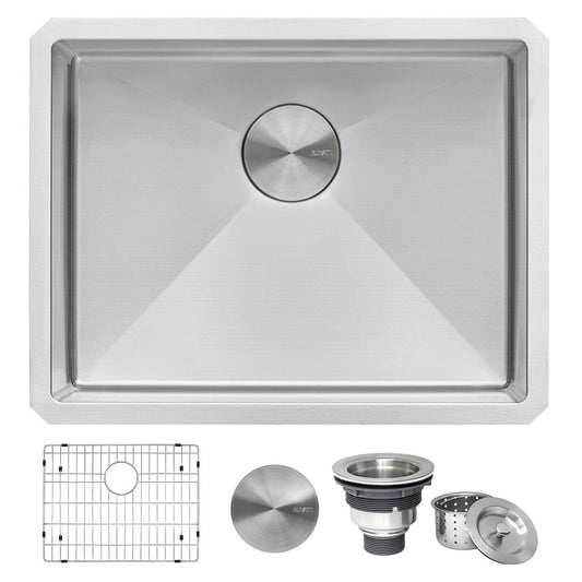 Ruvati Savona 23" x 18" Stainless Steel Undermount Rounded Corners Laundry Utility Sink