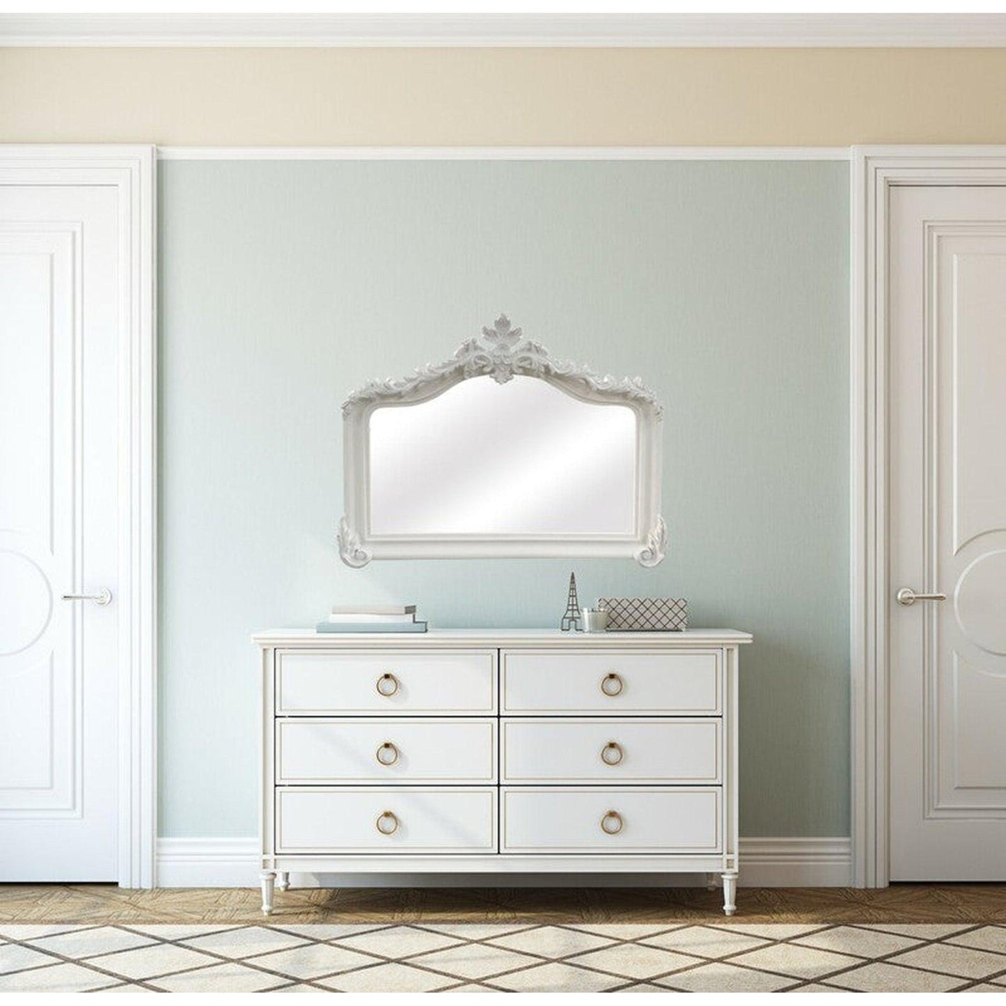 SBC Decor Blenheim Dresser Mirror, White SBC Decor Blenheim Dresser Mirror, White