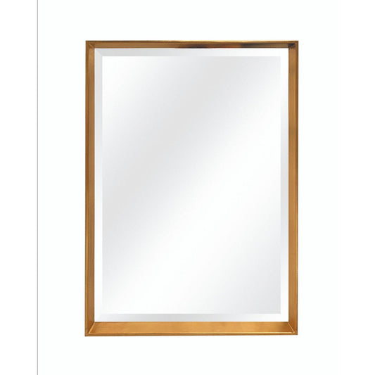 SBC Decor Mia Modern 20" x 31" Wall-Mounted Tray Frame Long Wall Mirror In Brushed Gold Finish