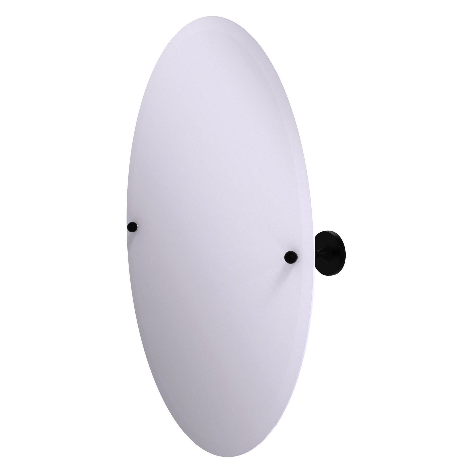 Allied Brass SL-91-BKM Shadwell Matte Black Oval Frameless Wall Tilt Mirror