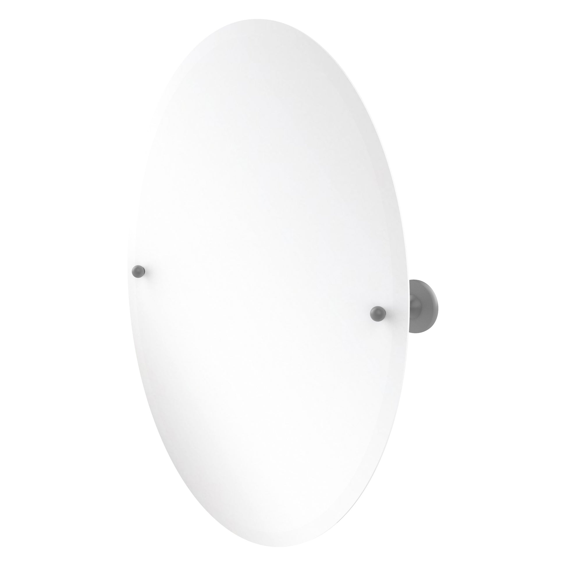 Allied Brass SL-91-GYM Shadwell Matte Gray Oval Frameless Wall Tilt Mirror