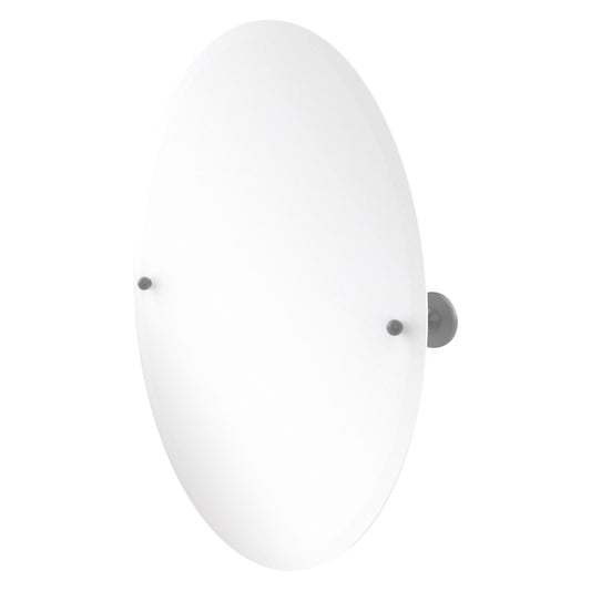 Allied Brass SL-91-GYM Shadwell Matte Gray Oval Frameless Wall Tilt Mirror