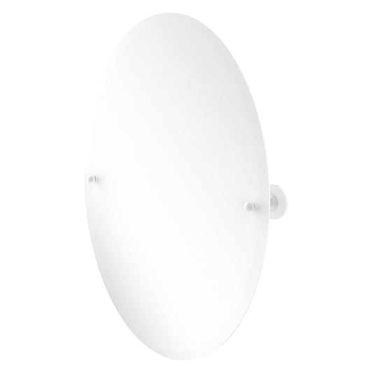 Allied Brass SL-91-WHM Shadwell Matte White Oval Frameless Wall Tilt Mirror