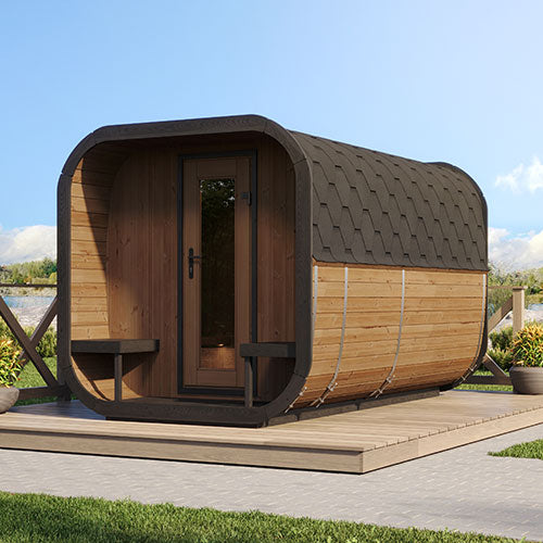 SaunaLife CUBE Series Model CL12GCP Up to 8-Persons Outdoor Home Sauna Suite Kit