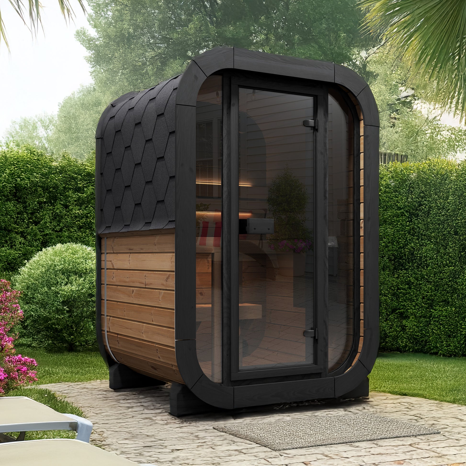 SaunaLife CUBE Series Model CL3G 53" Up to 2-Persons Outdoor Home Sauna Kit