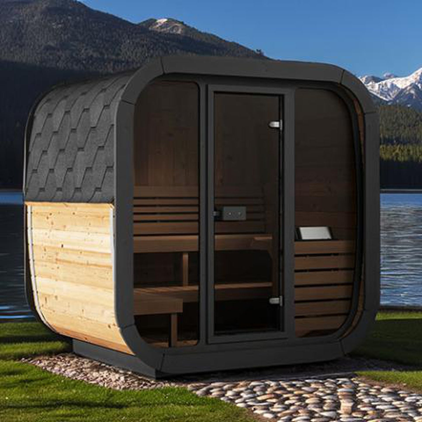 SaunaLife CUBE Series Model CL5G 81" Up to 4-Persons Outdoor Home Sauna Kit