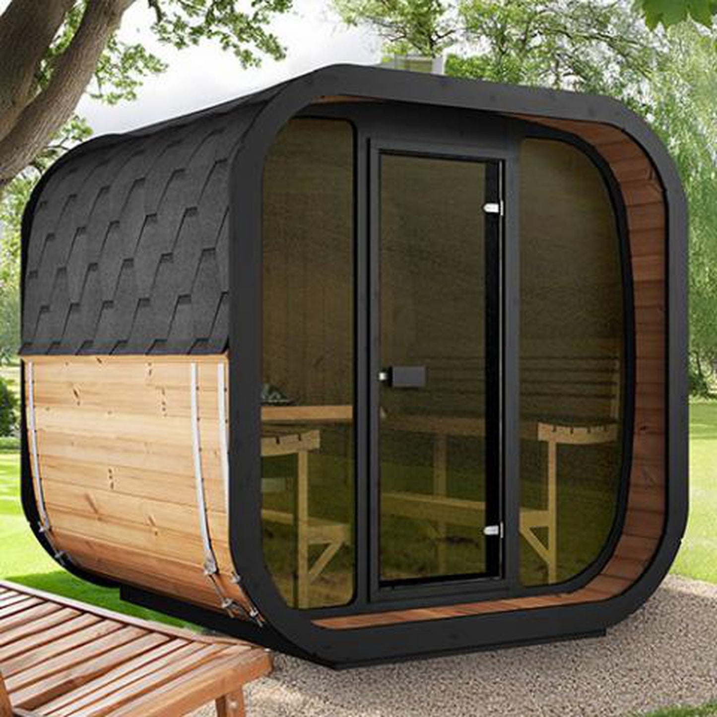 SaunaLife CUBE Series Model CL7G 91" Up to 6-Persons Outdoor Home Sauna Kit