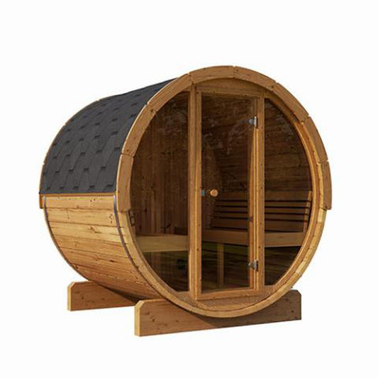 SaunaLife ERGO Series Model E8G 87" 6-Person Sauna Barrel With Glass Front
