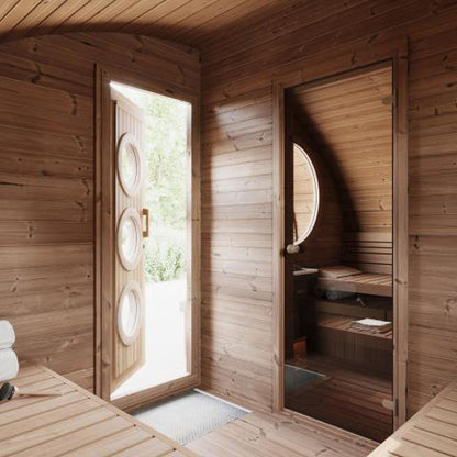 SaunaLife Garden Series Model G11 Outdoor Home Sauna Kit -2 Room Sauna (Up to 8 Persons)