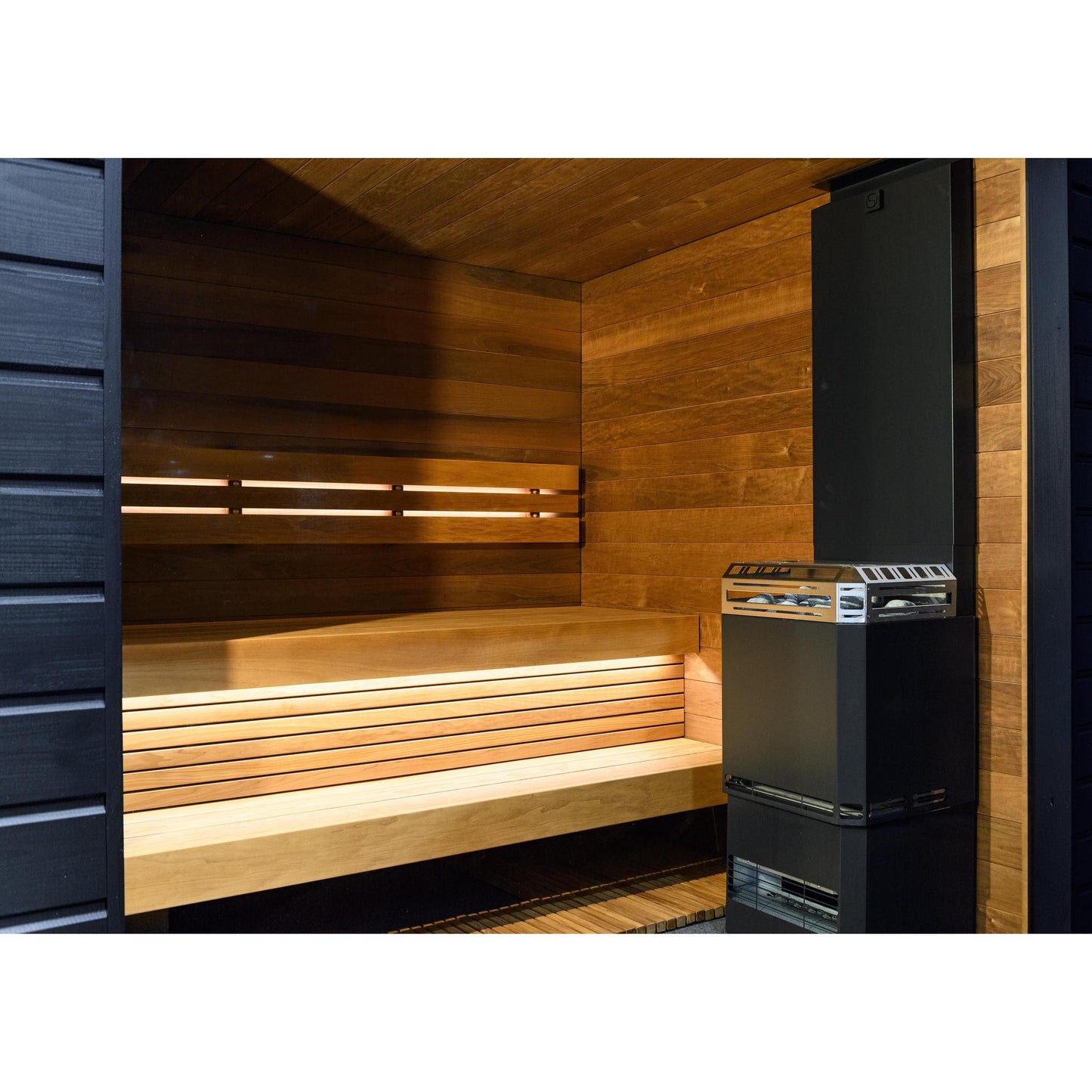 Saunum Air L 10 Nordic Black 10kW Sauna Heater With Climate Equalizer - Stainless Steel