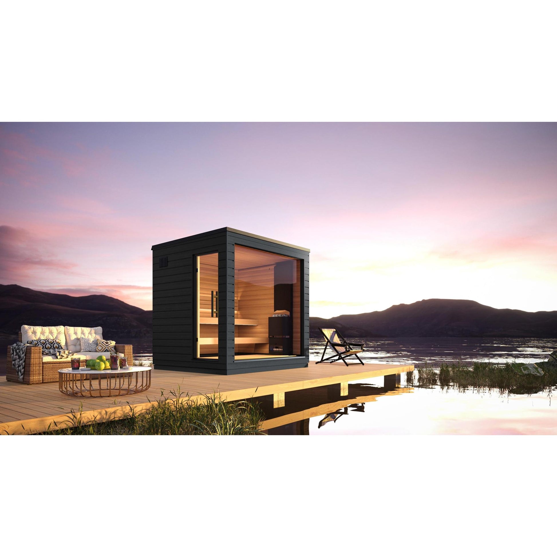 Saunum Air L 10 Nordic Black 10kW Sauna Heater With Climate Equalizer - Stainless Steel