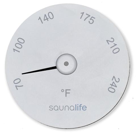 SaunaLife SaunaGear Round Fahrenheit Thermometer (White)