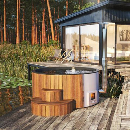 SaunaLife Soak-Series Home Model S4N Wood-Burning Hot Tub Natural (Up to 6 Persons)