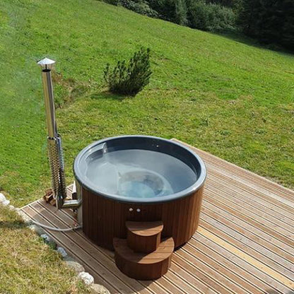 SaunaLife Soak-Series Home Model S4N Wood-Burning Hot Tub Natural (Up to 6 Persons)