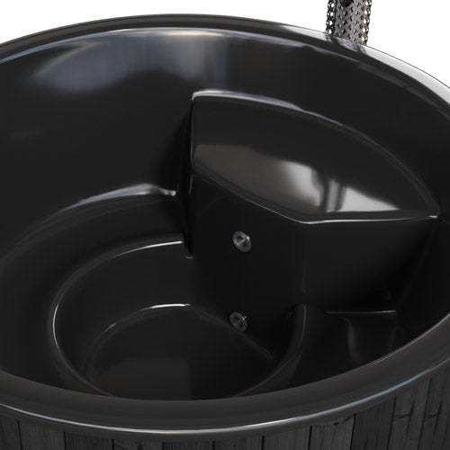 SaunaLife Soak-Series Home Model S6B Wood-Burning Hot Tub Black (Up to 7 Persons)