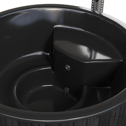 SaunaLife Soak-Series Home Model S6B Wood-Burning Hot Tub Black (Up to 7 Persons)