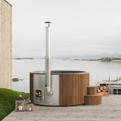 SaunaLife Soak-Series Home Model S6N Wood-Burning Hot Tub Natural (Up to 7 Persons)