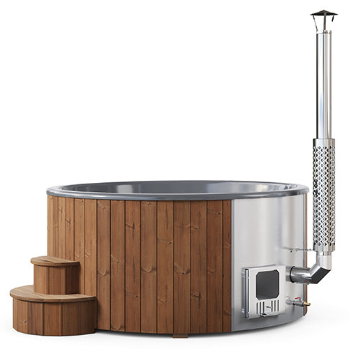 SaunaLife Soak-Series Home Model S6N Wood-Burning Hot Tub Natural (Up to 7 Persons)