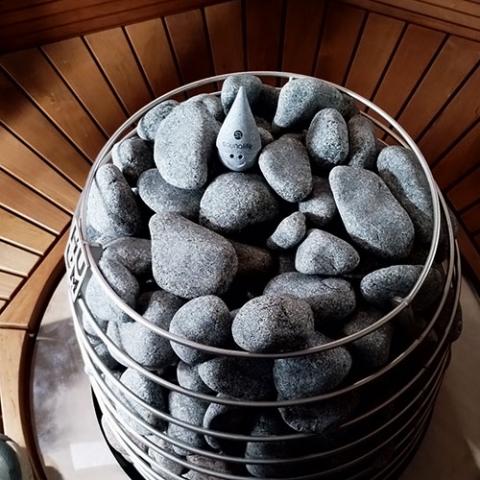 SaunaLife Stoney - Sauna Gnome with Cone Hat, Black Printed Logo