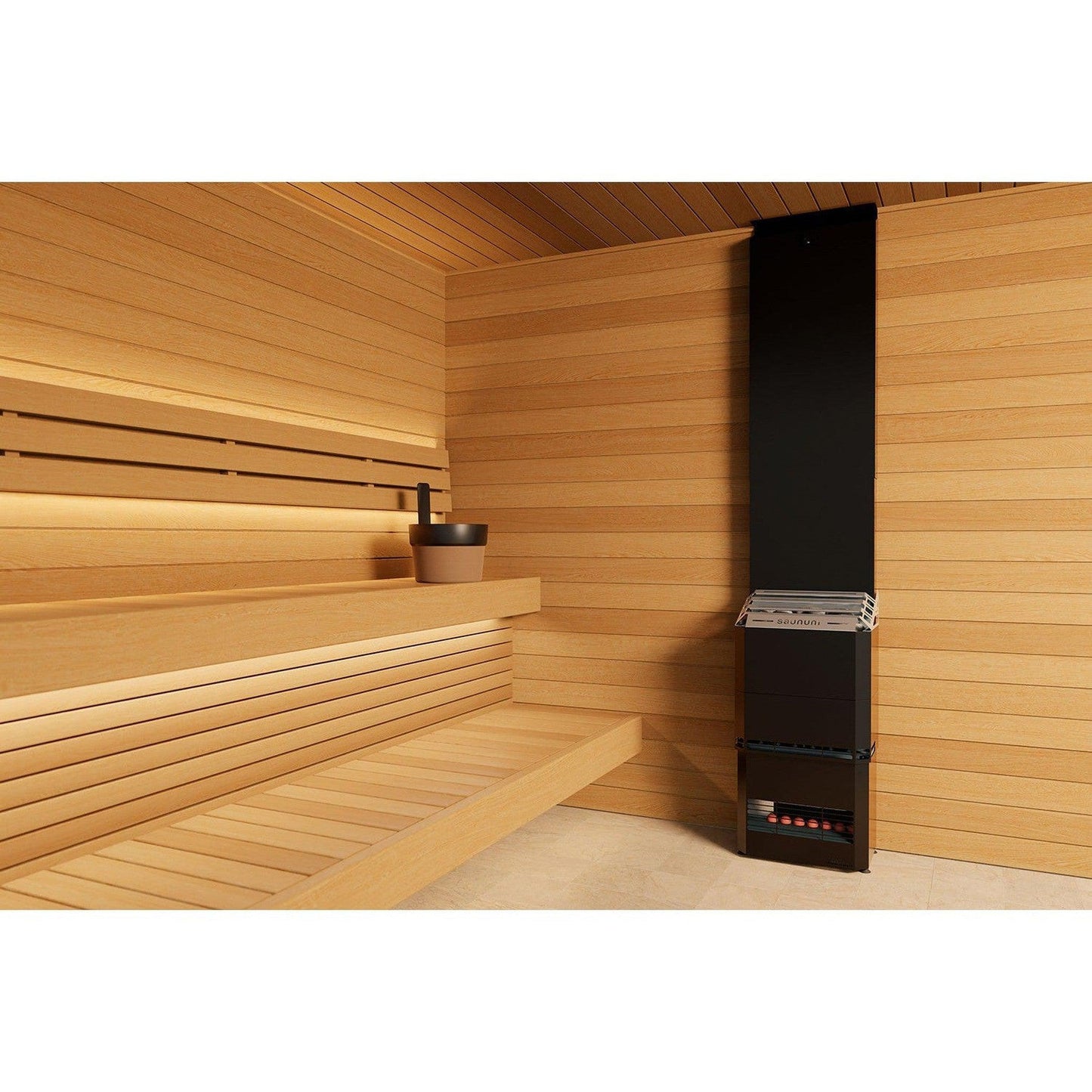 Saunum Air 10 Nordic Black 9.6kW Sauna Heater with Climate Equalizer