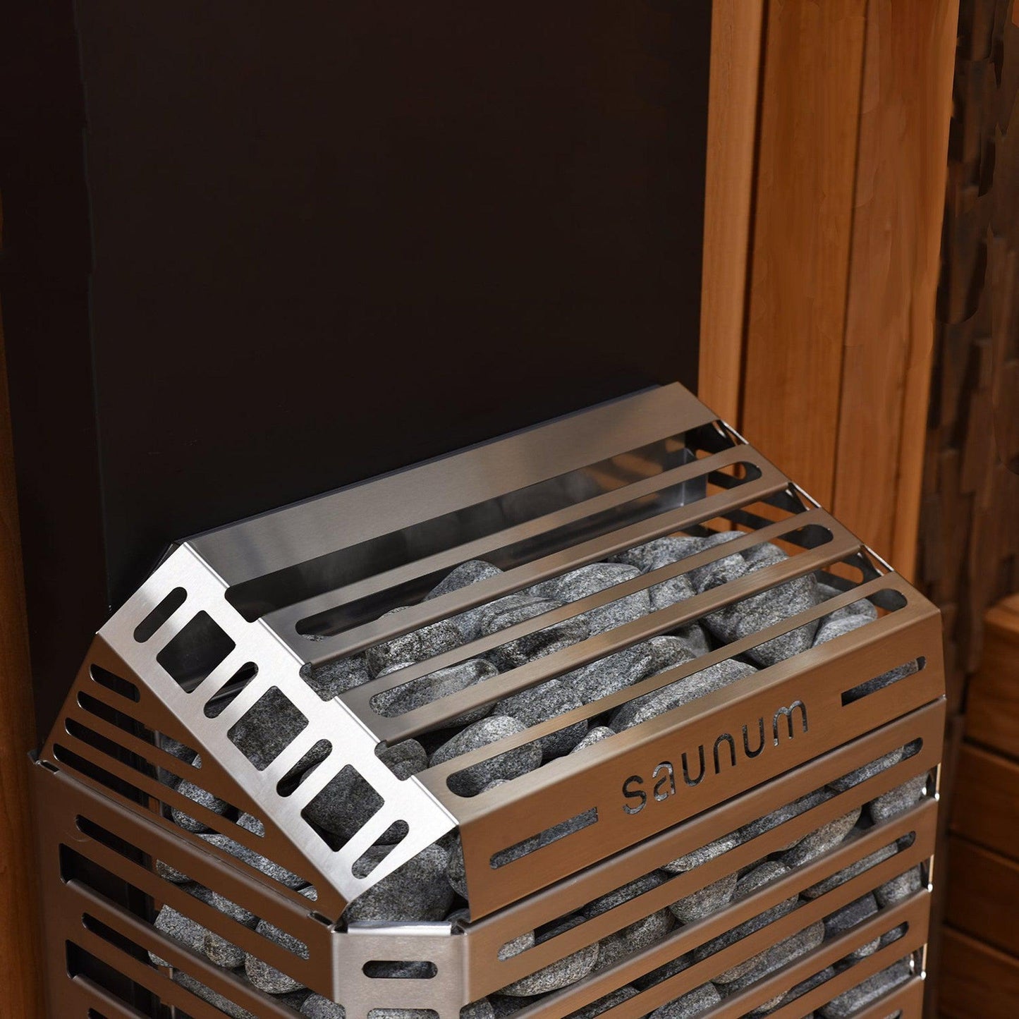 Saunum Air 10 Nordic Black / Anthracite Grey 9.6kW Sauna Heater with Climate Equalizer