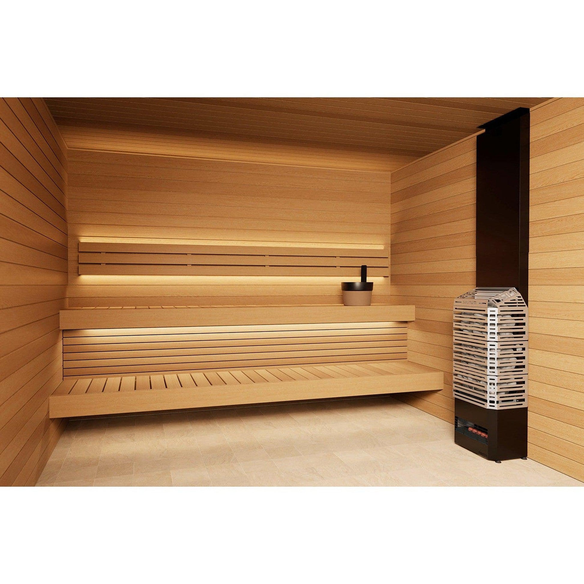 Saunum Air 10 Nordic Black / Anthracite Grey 9.6kW Sauna Heater with Climate Equalizer