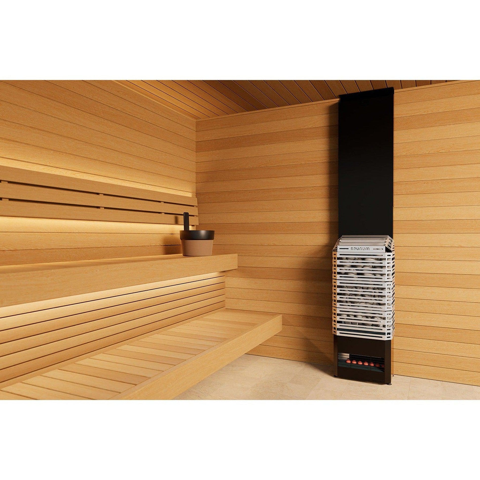 Saunum Air 10 Nordic Black / Anthracite Grey 9.6kW Sauna Heater with Climate Equalizer