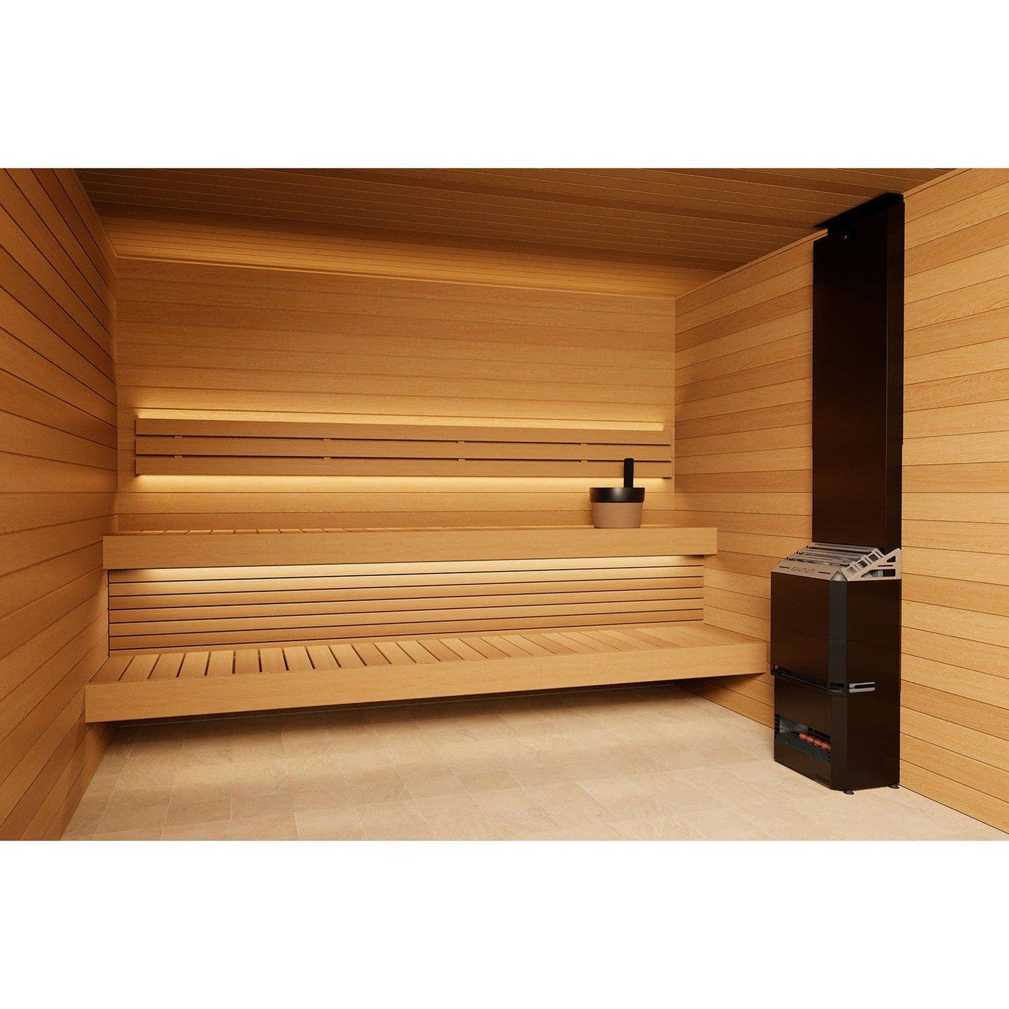 Saunum Air 10 Nordic Black / Anthracite Grey 9.6kW Sauna Heater with Climate Equalizer