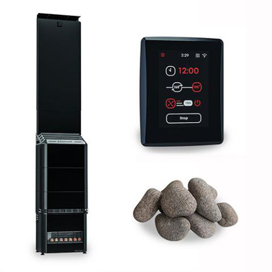 Saunum Air 10 Nordic Black WiFi Sauna Heater Package