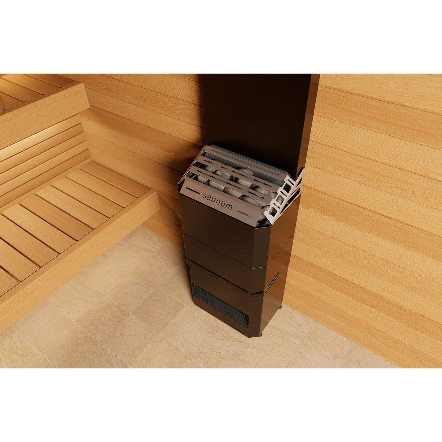 Saunum Air 7 Nordic Black 6.4kW Sauna Heater with Climate Equalizer