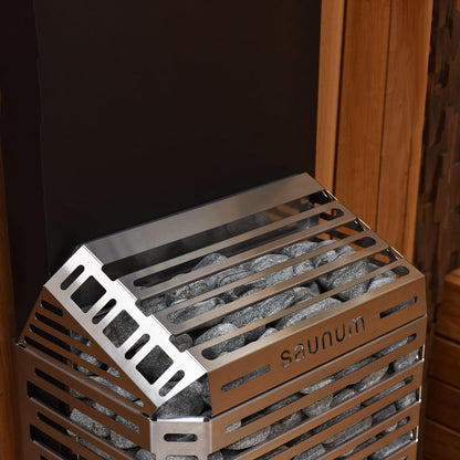 Saunum Air 7 Nordic Black / Anthracite Grey 6.4kW Sauna Heater with Climate Equalizer