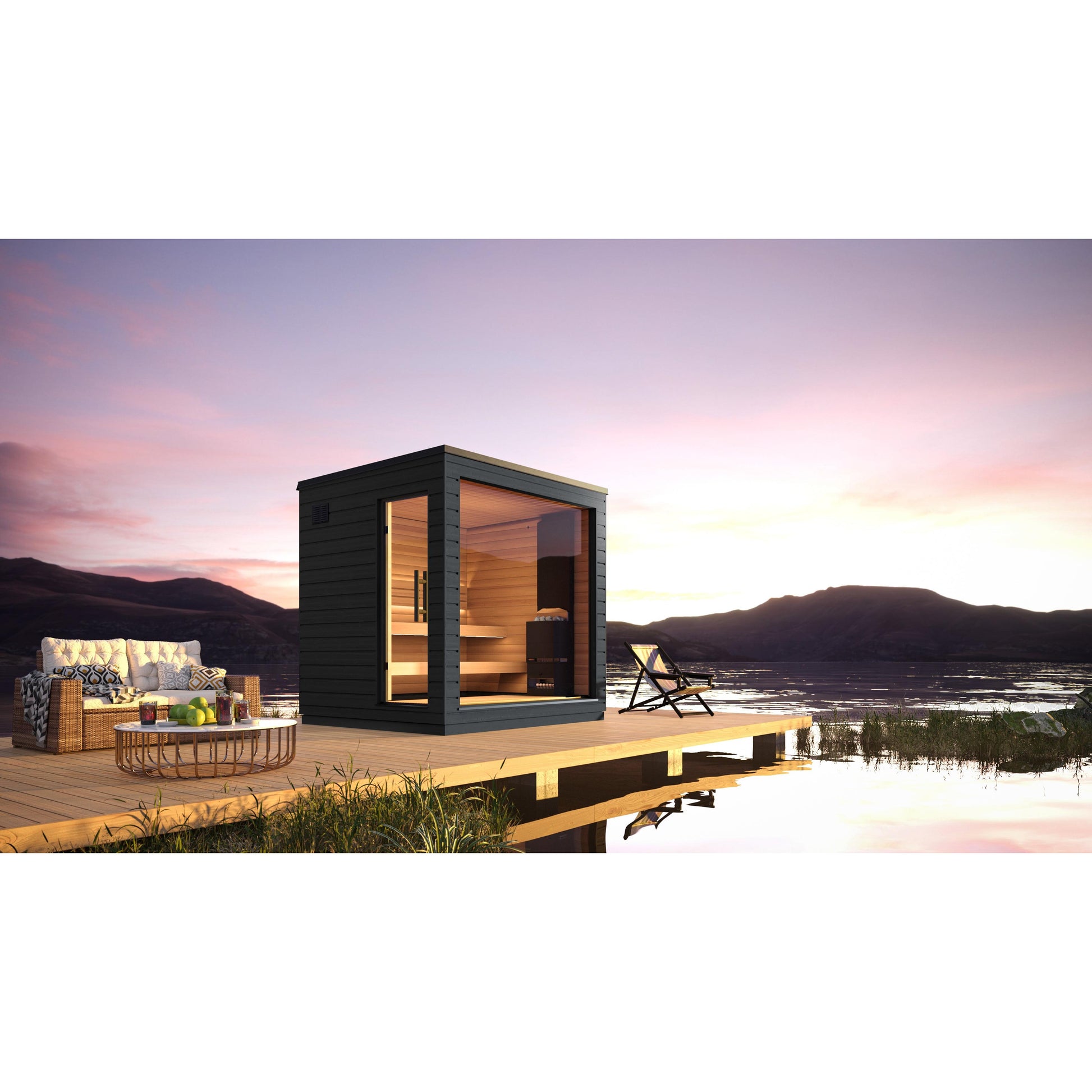 Saunum Air L 10 Nordic Black 10kW Sauna Heater With Climate Equalizer - Stainless Steel