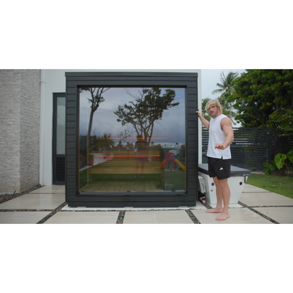 Saunum Air L 10 Nordic Black 10kW Sauna Heater With Climate Equalizer - Stainless Steel