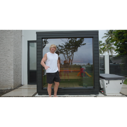 Saunum Air L 10 Nordic Black 10kW Sauna Heater With Climate Equalizer - Stainless Steel