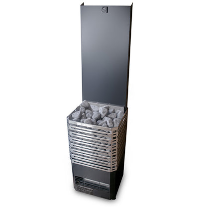 Saunum Air L 10 Nordic Black 10kW Sauna Heater With Climate Equalizer - Stainless Steel