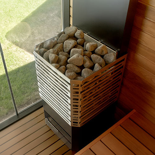 Saunum Air L 10 Nordic Black 10kW Sauna Heater With Climate Equalizer - Stainless Steel
