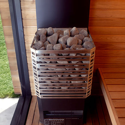 Saunum Air L 10 Nordic Black 10kW Sauna Heater With Climate Equalizer - Stainless Steel