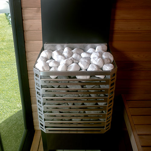 Saunum Air L 10 Nordic Black 10kW Sauna Heater With Climate Equalizer - Stainless Steel