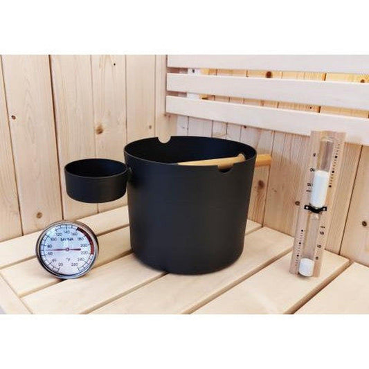 Saunum Black SaunaLife Bucket and Ladle Package 2