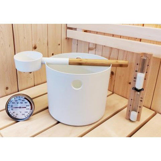 Saunum White SaunaLife Bucket and Ladle Package 2