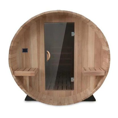 Scandia Manufacturing 6' x 7' x 6' Canopy Electric Barrel Sauna Kit With Wooden Door