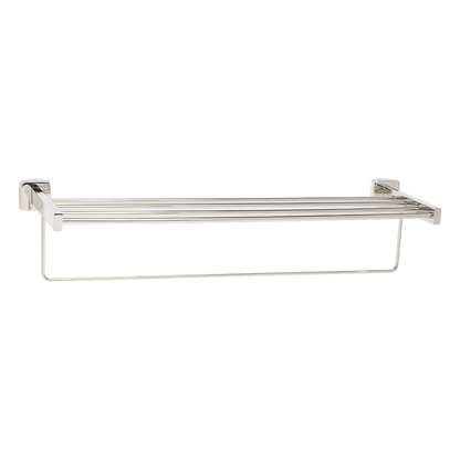 Seachrome 24" Polished Stainless Steel Towel Shelf With 4-Bar Top Rack