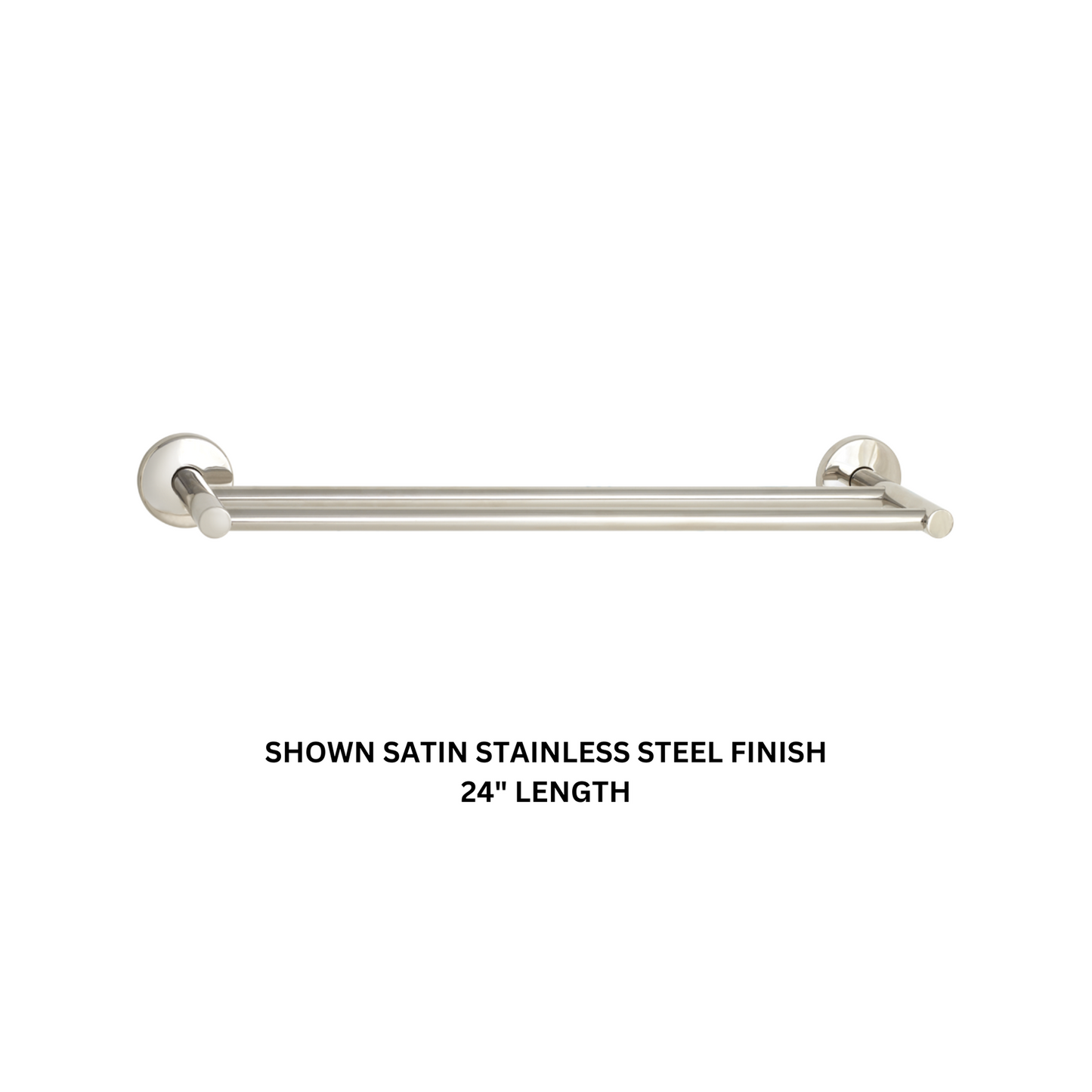 Seachrome Conorado Series 18" Almond Wrinkle Powder Coat Concealed Mounting Flange Double Towel Bar