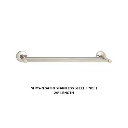 Seachrome Conorado Series 18" Polished Stainless Steel Concealed Mounting Flange Double Towel Bar
